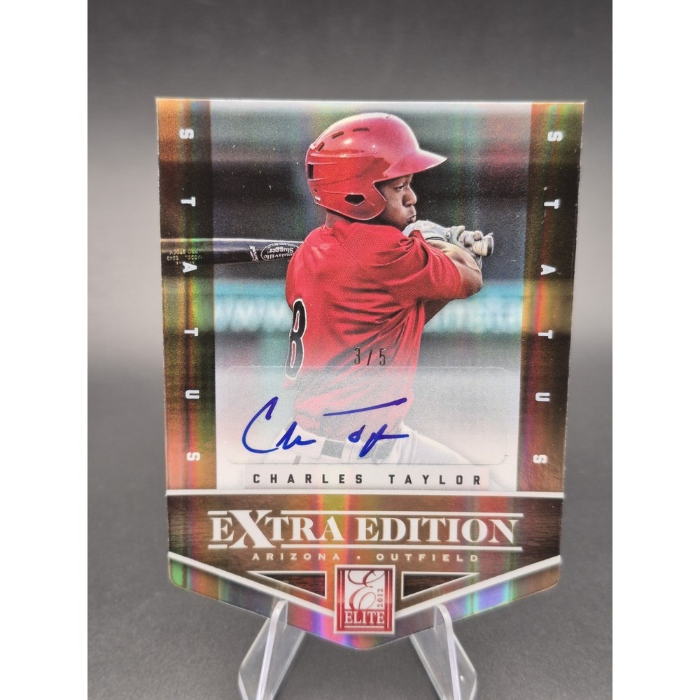 2012 Elite Extra Editoon Charles Taylor #50 Die-Cut‎ Auto Gold /5 Cardinals (AU) - Picture 1 of 11